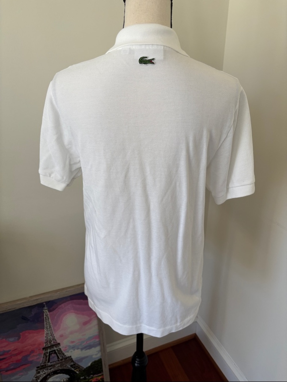 Lacoste White Polo with Green Crocodile Logo - Picture 3 of 5